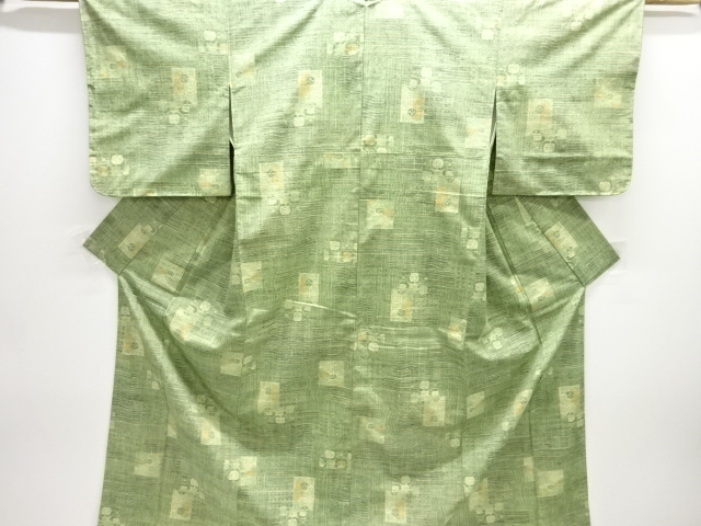 抽象模様織り出し手織り紬着物